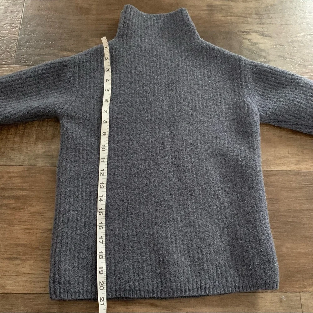 Wilfred merino wool mock neck sweater dark gray ribbed - Picture 9 of 9